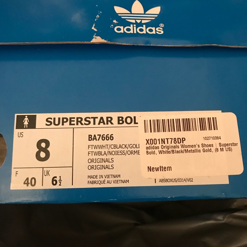 Adidas Superstar Bold Sneakers NIB 8 fits like 9 - Picture 7 of 8